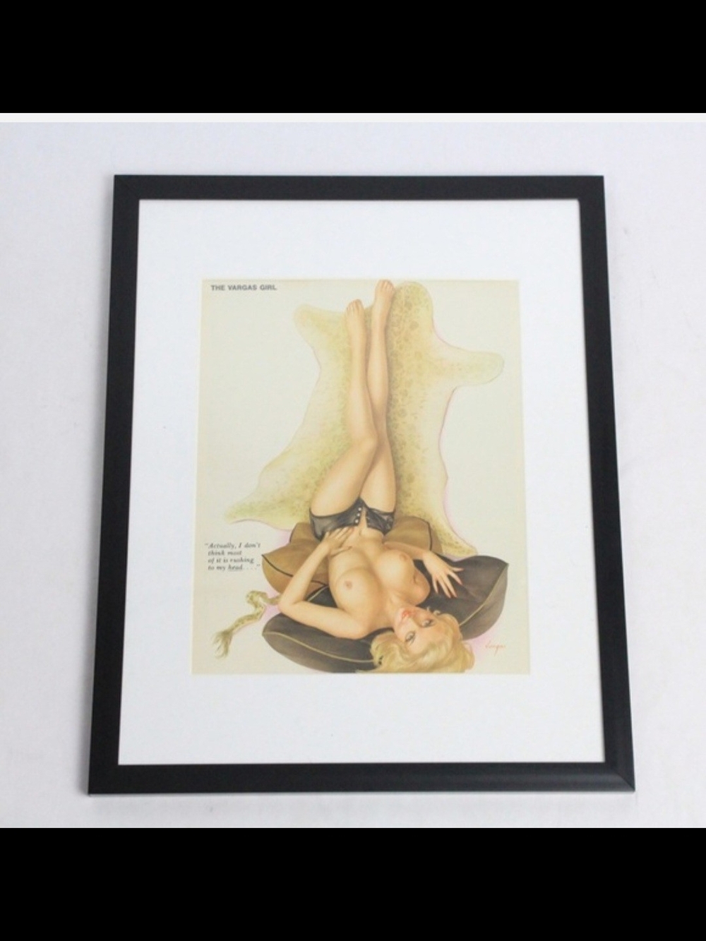 Vintage Vargas Girl Framed Artwork Illustration